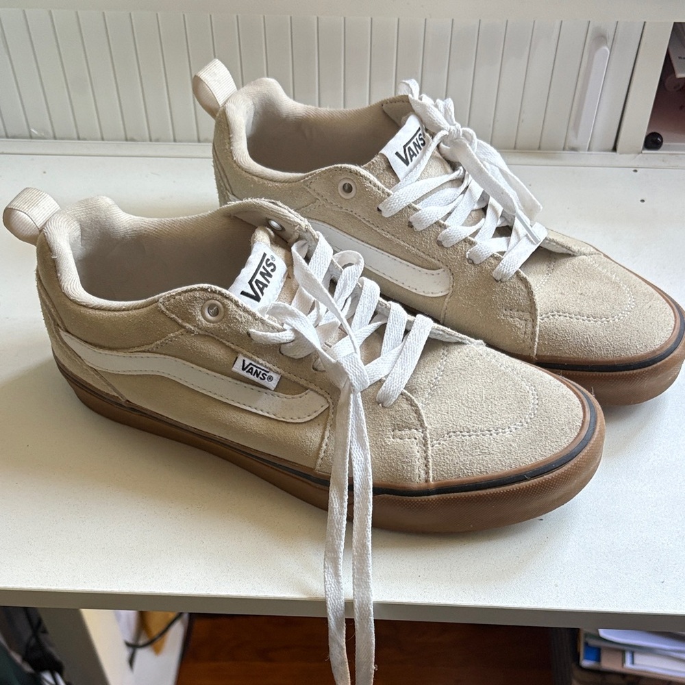 Vans Men's Beige Canvas Sneakers